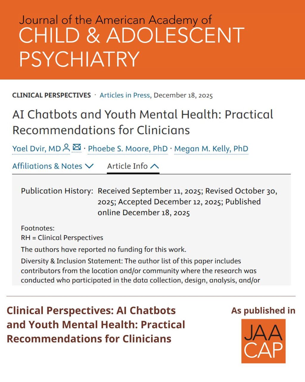 JAACAP AIP AI Chatbots and Youth Mental Health