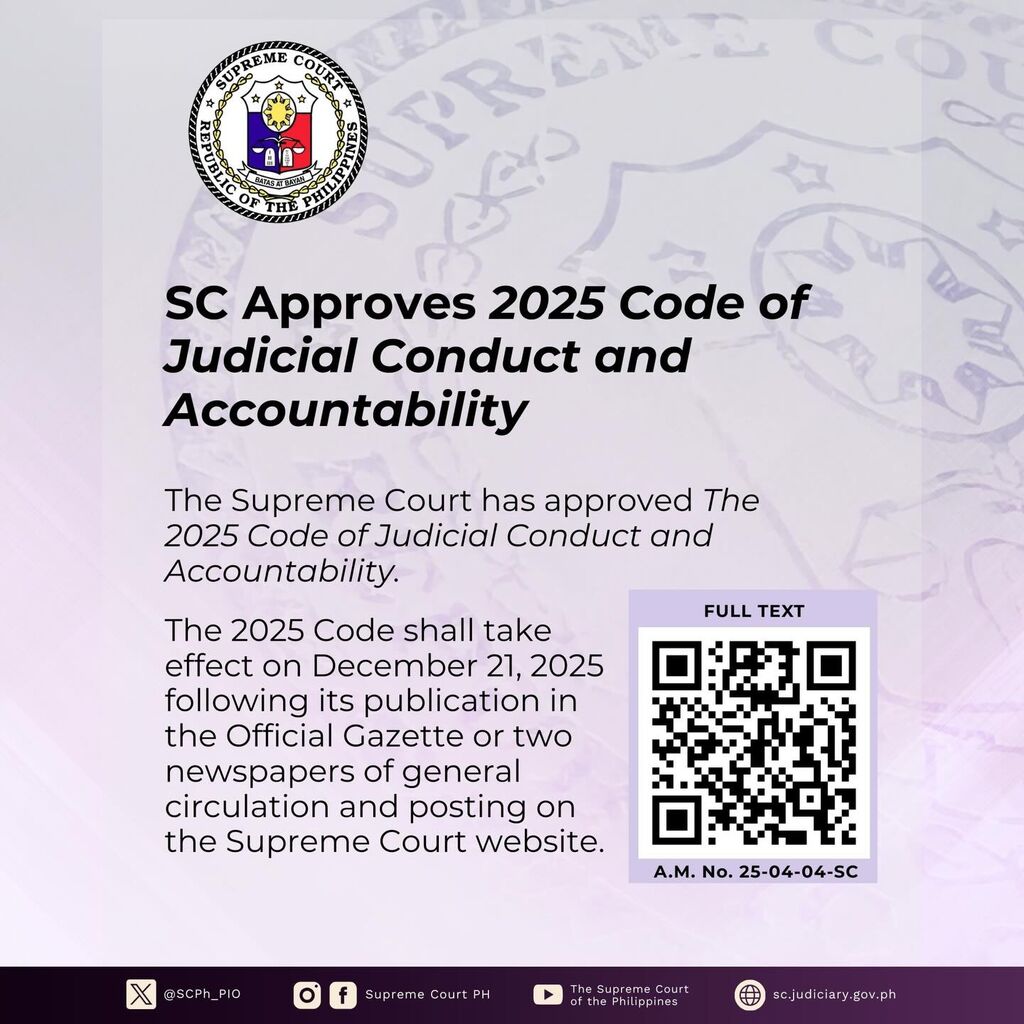 2025 Code of Judicial Conduct and Accountability and 2025 Code of Conduct and Accountability for Court Officials and Personnel