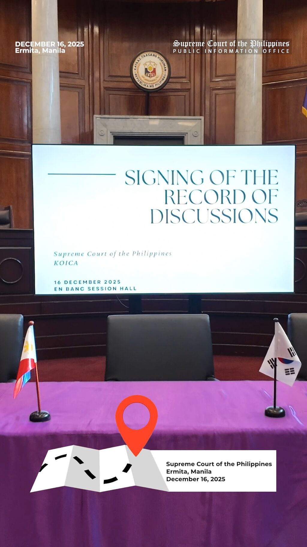 Signing Ceremony of the Record of Discussions between Supreme Court of the Philippines and KOICA