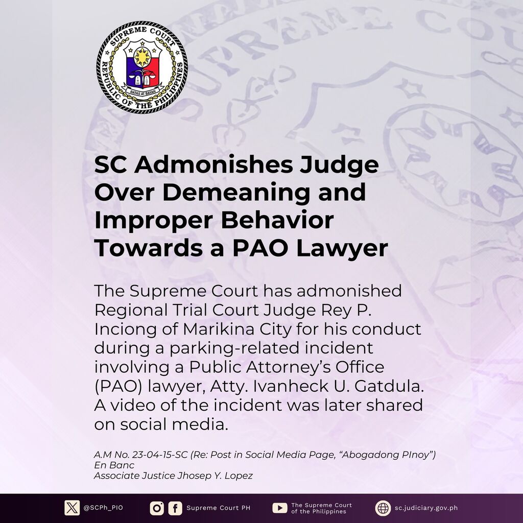 SC Warns Judge Over Improper Behavior in Parking Incident