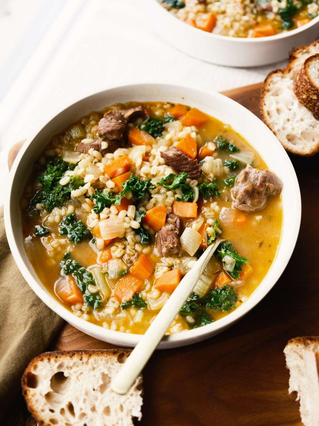 Cozy American Lamb and Barley Soup with Lamb Stock