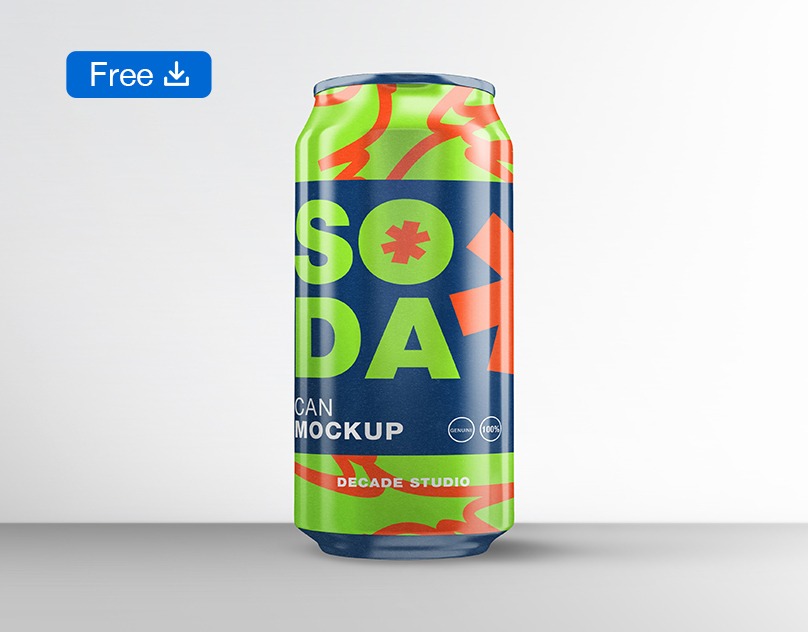 Free Soda Can Mockup