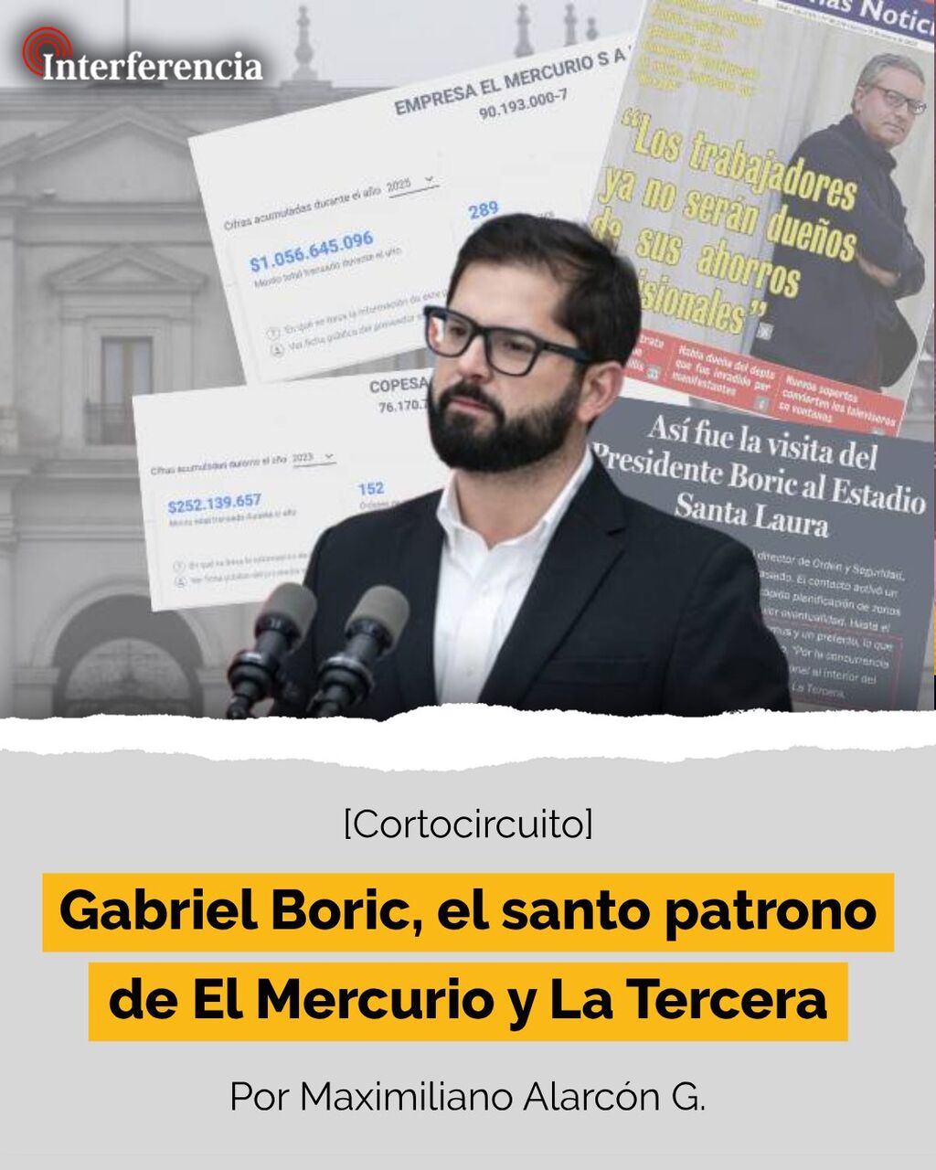 Gabriel Boric, el santo patrono de El Mercurio y La Tercera