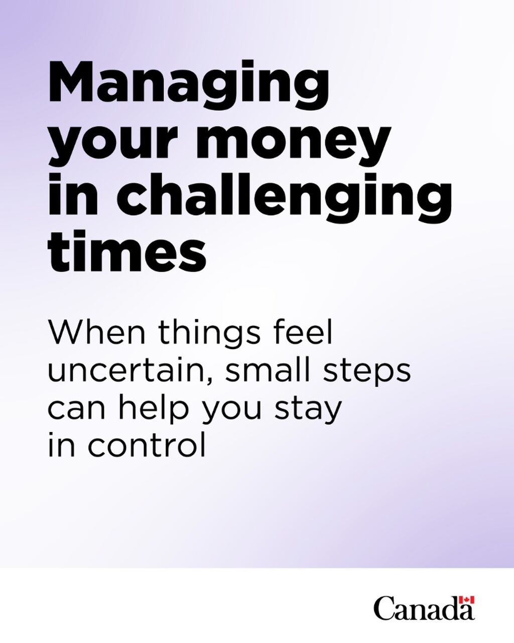 Managing your money in challenging times