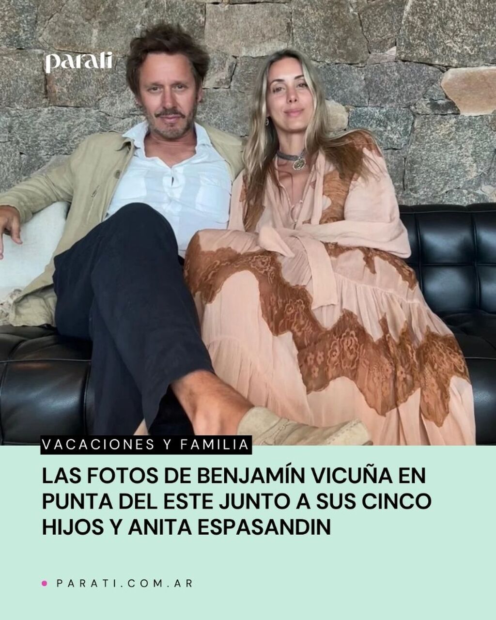 "Mi tribu": las fotos de Benjam&iacute;n Vicu&ntilde;a en Punta del Este junto a sus cinco hijos y Anita Espasandin