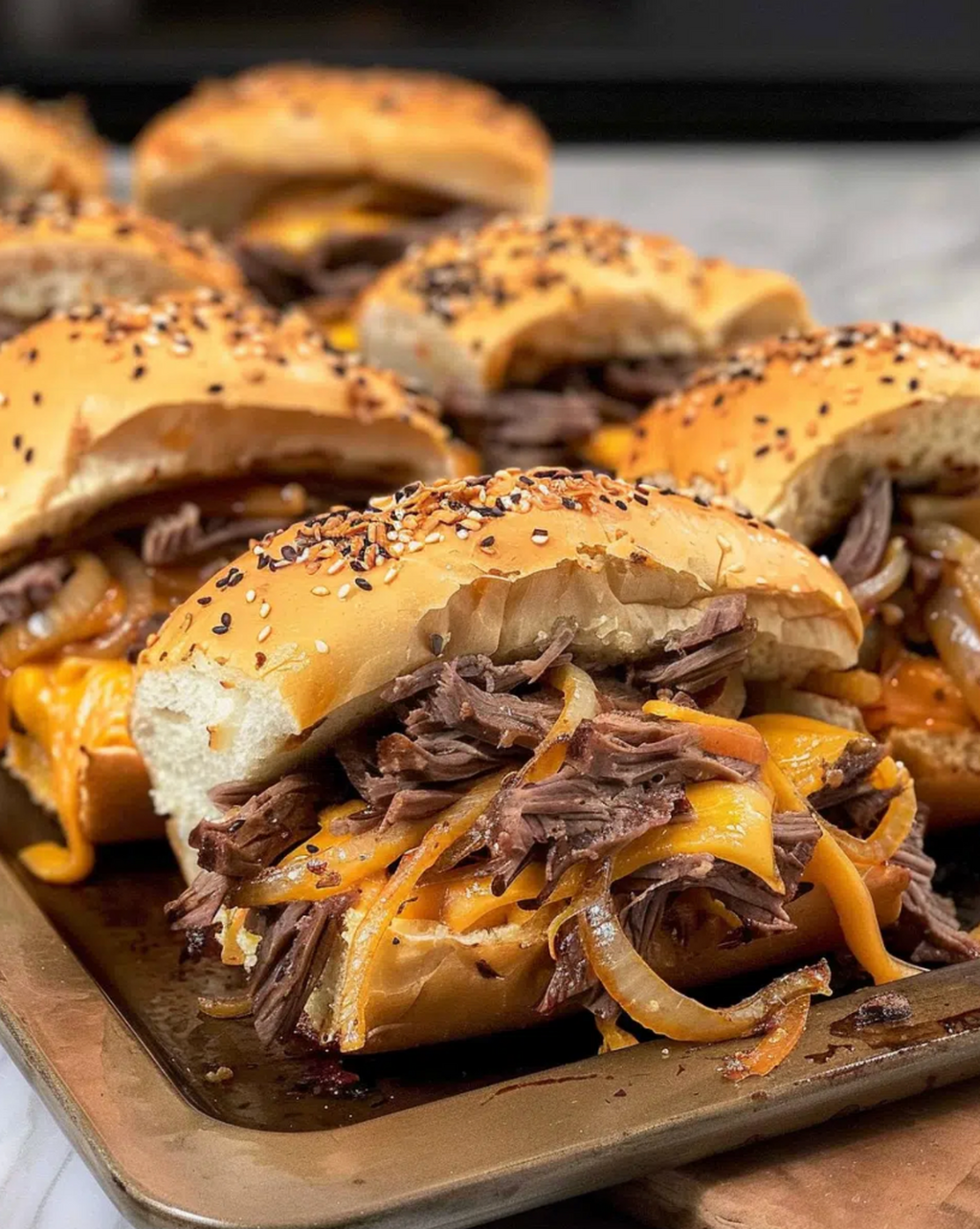 Golden Gourmet Beef and Cheddar Sliders