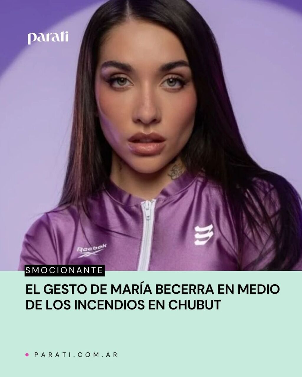 El gesto de Mar&iacute;a Becerra en medio de los incendios en Chubut