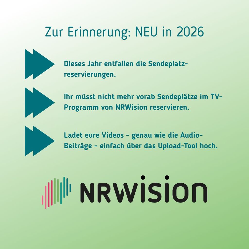 So kannst du dein Video bei NRWision ver&ouml;ffentlichen