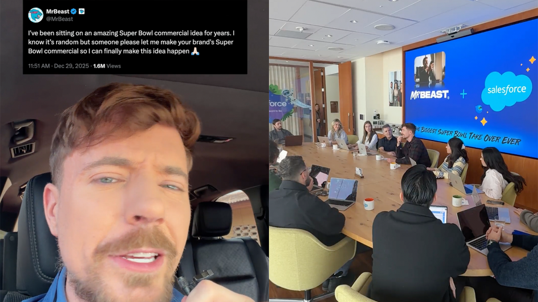 MrBeast teams up with Salesforce on Super Bowl ad