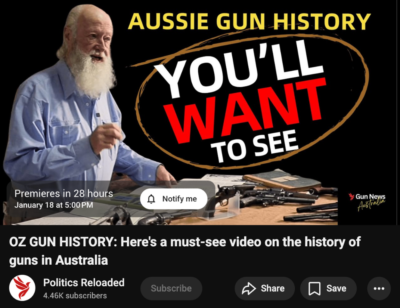 POLITICS RELOADED - MALCOLM TALKS FIREARM HISTORY