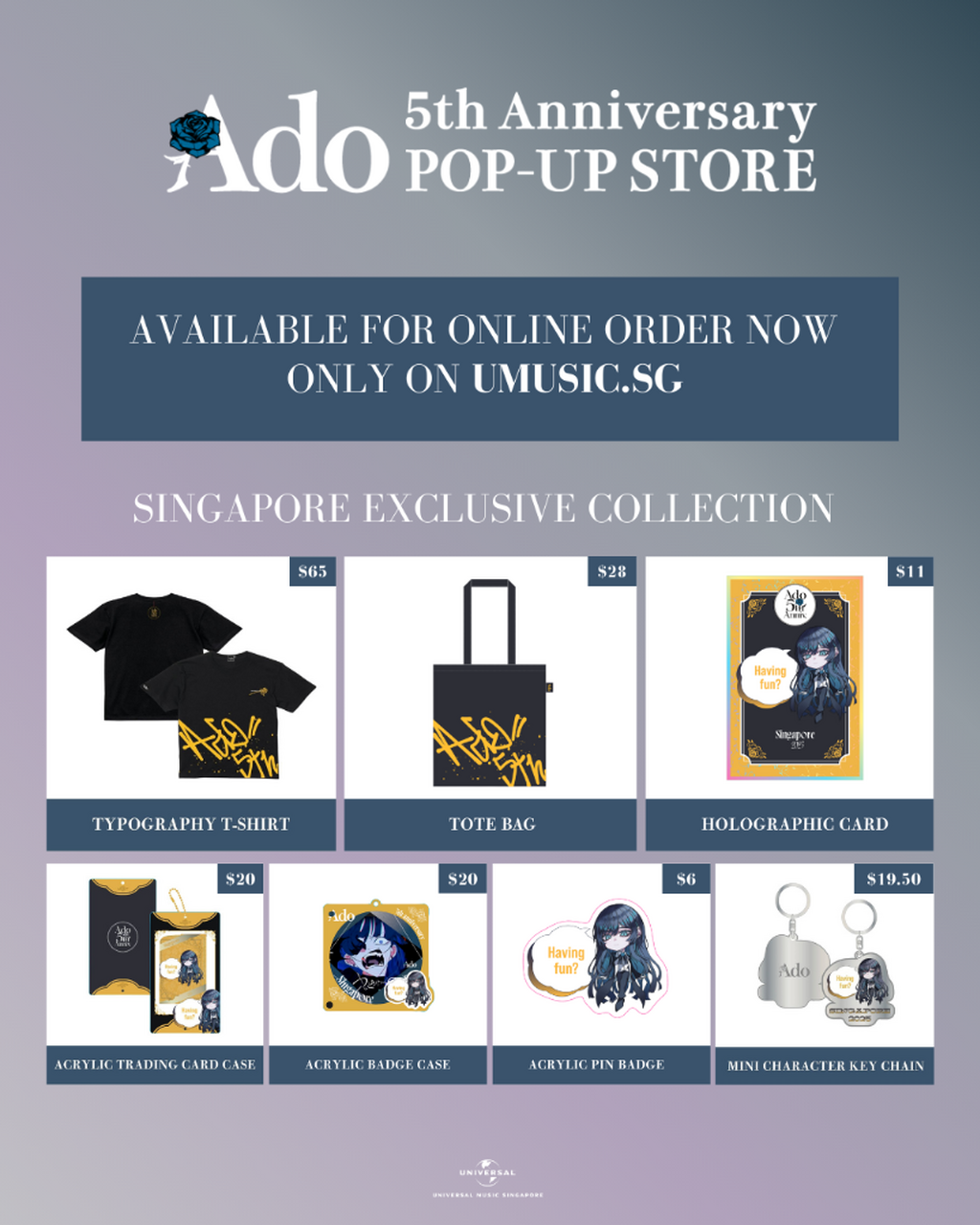 GET YOUR ADO'S 5TH ANNIVERSARY MERCH HERE