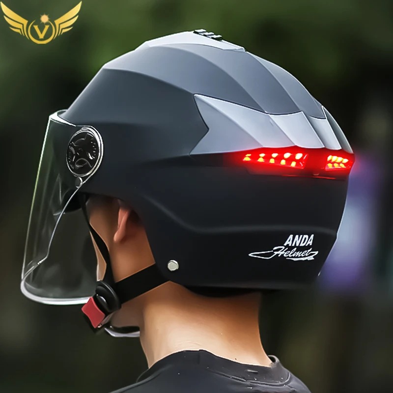 Motorcycle Helmet With LED Lights (Double Visor)