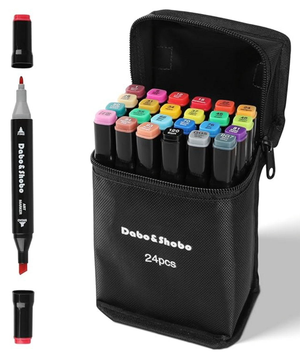 24 Colors Drawing Markers - AMAZON AFFILIATE