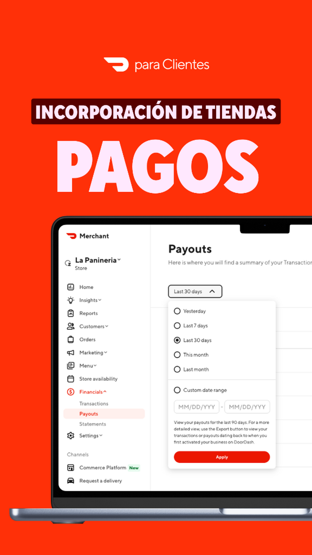  Bienvenido a DoorDash para tiendas | Pagos