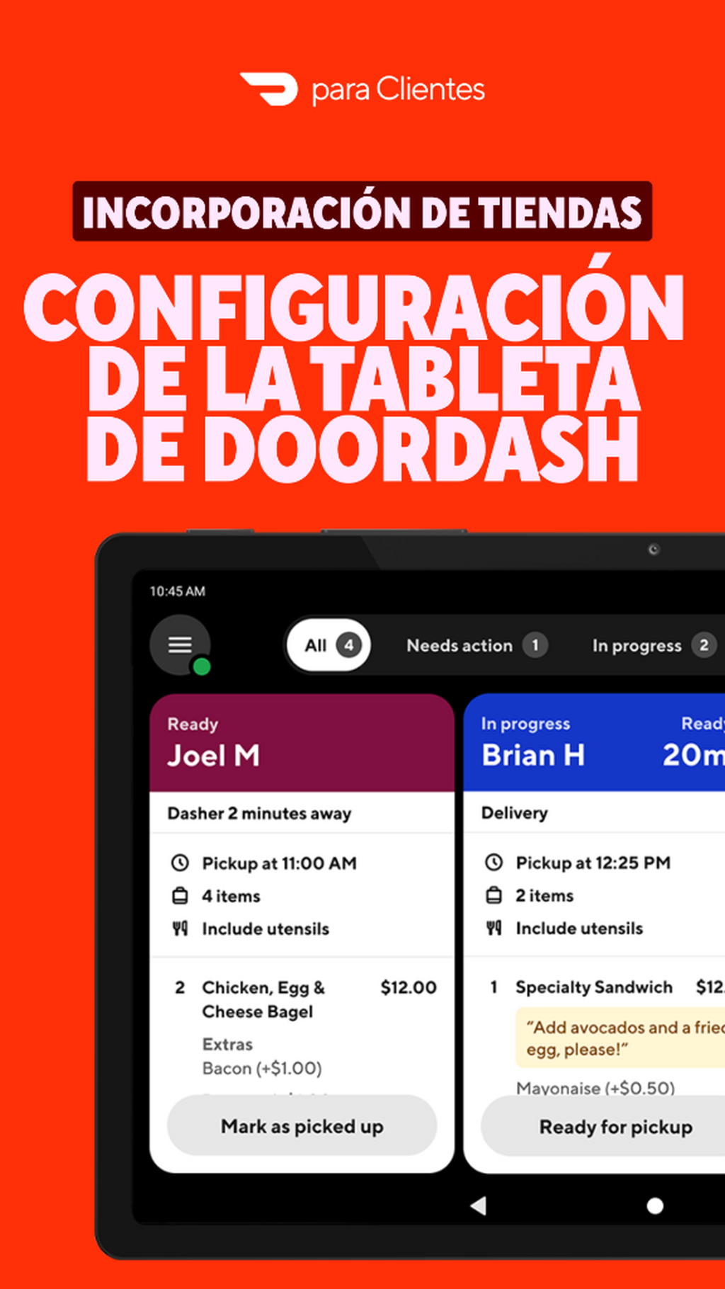  Bienvenido a DoorDash para tiendas | Configuraci&oacute;n de la tableta de DoorDash