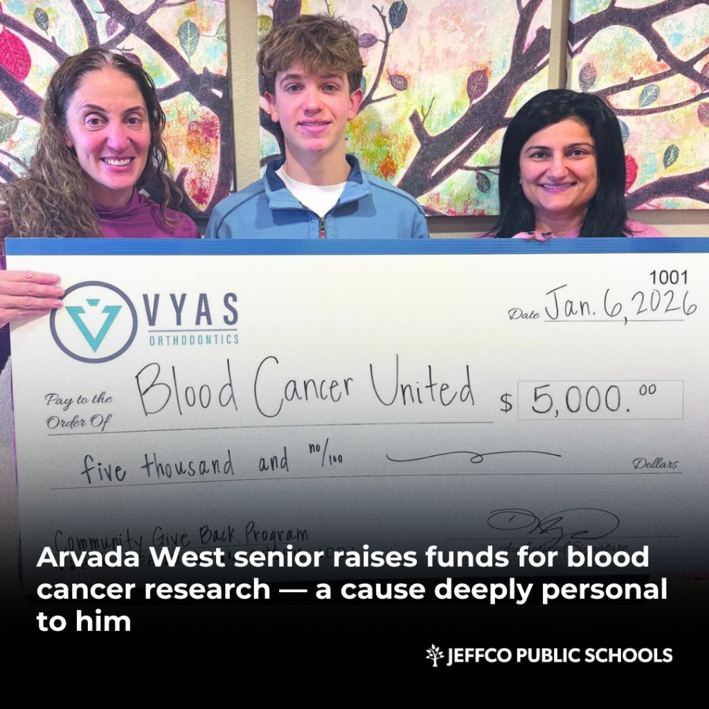 Arvada orthodontist donates to blood cancer charity