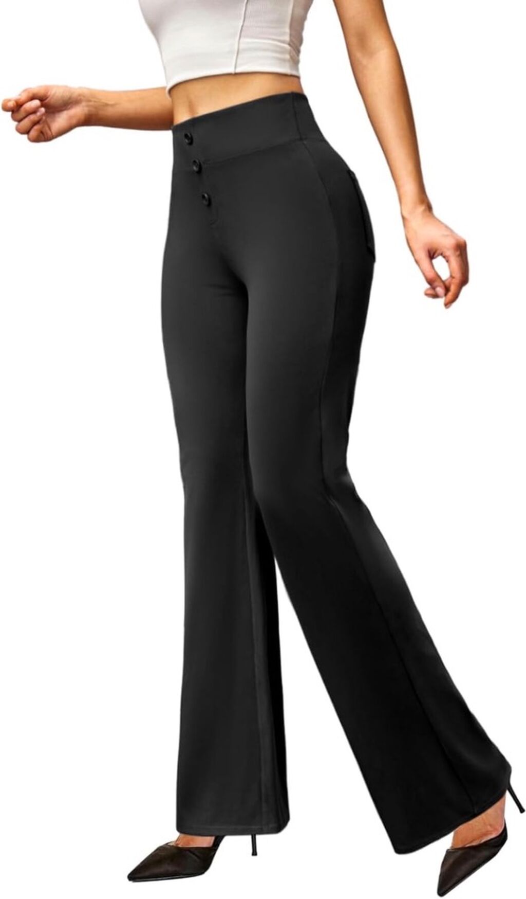 Womens Bootcut Dress Pants High Waist Stretchy Business For just $14.99!! Code:KE2192B25