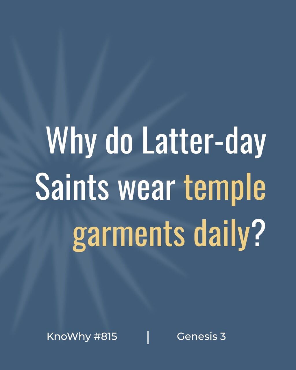 Why do Latter-day Saints wear temple garments daily?