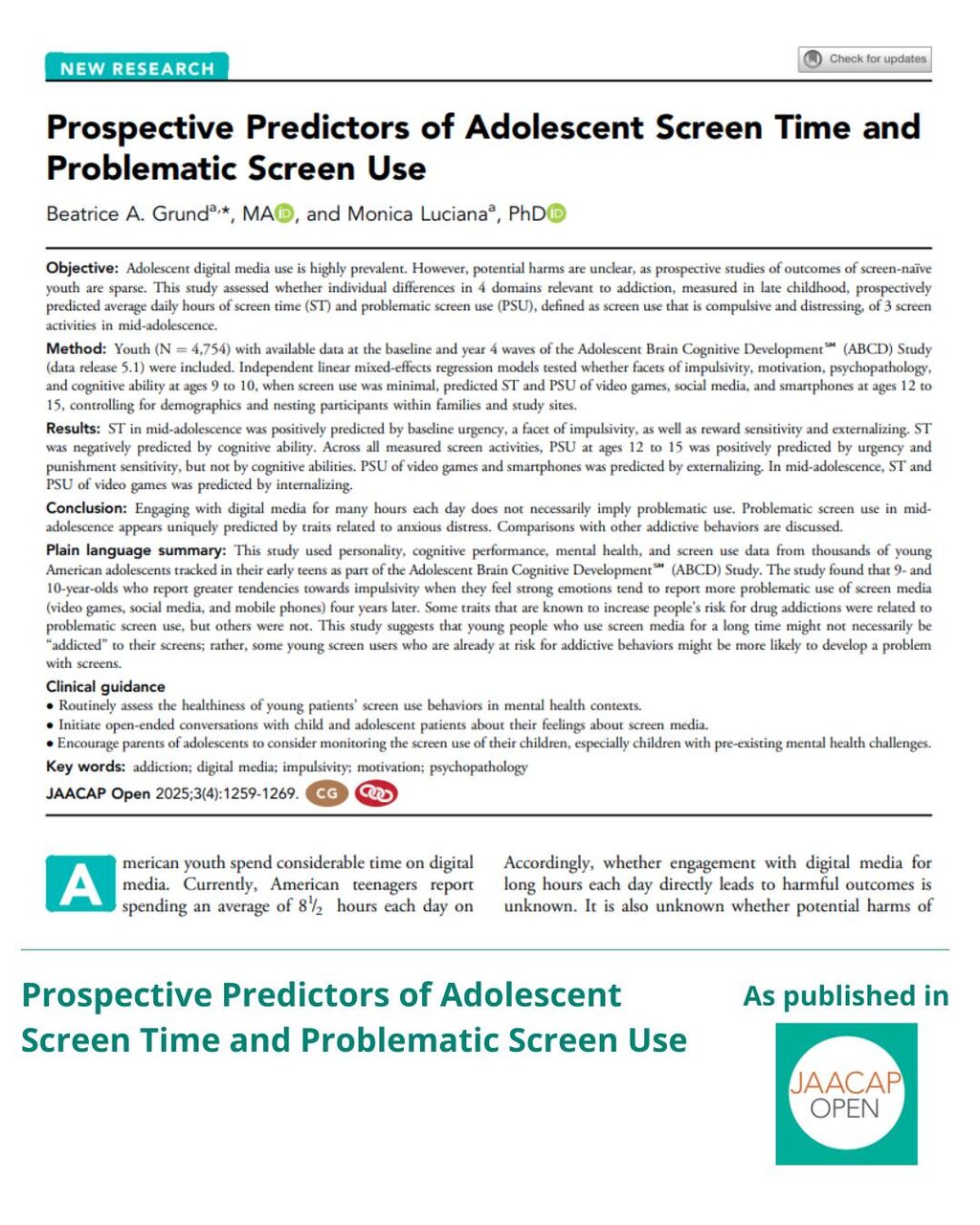 JO 1225 Prospective Predictors of Adolescent