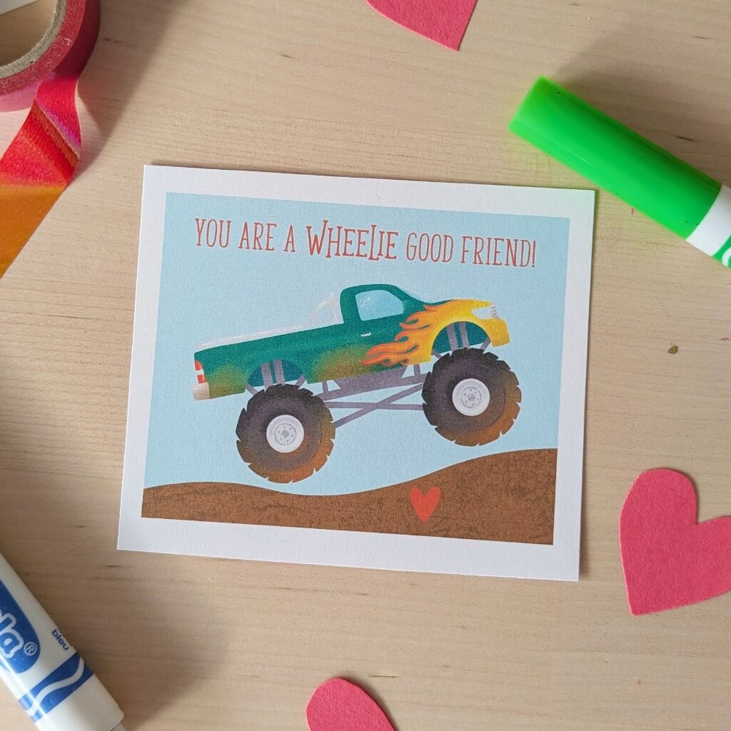 Monster Truck Valentine Printable | Etsy