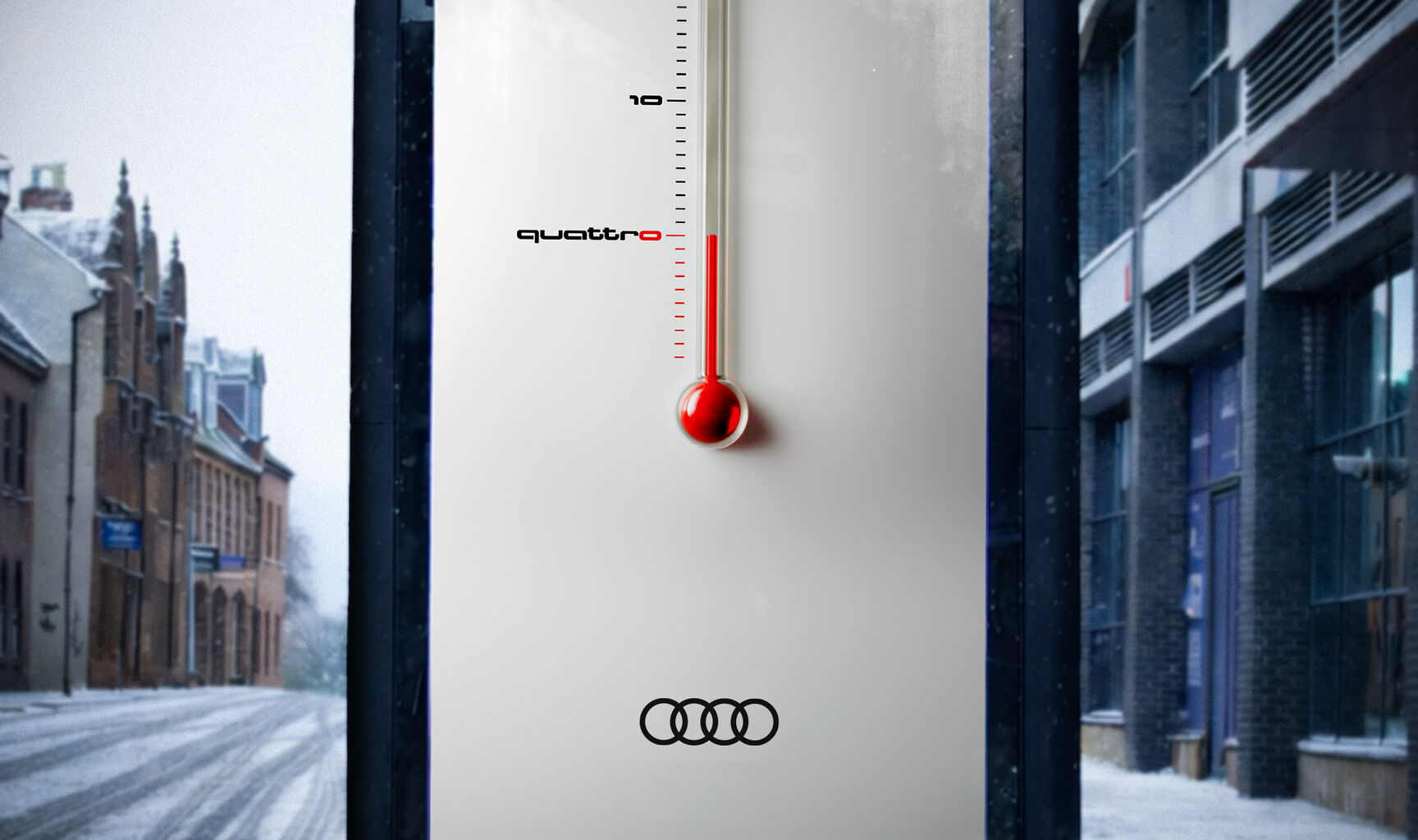 Audi&rsquo;s winter Quattro ads appear only where the weather gets cold enough