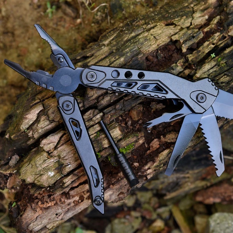 Screw Driver Bit Set Knife Fire Starter Hunting Folding Pocket Survival