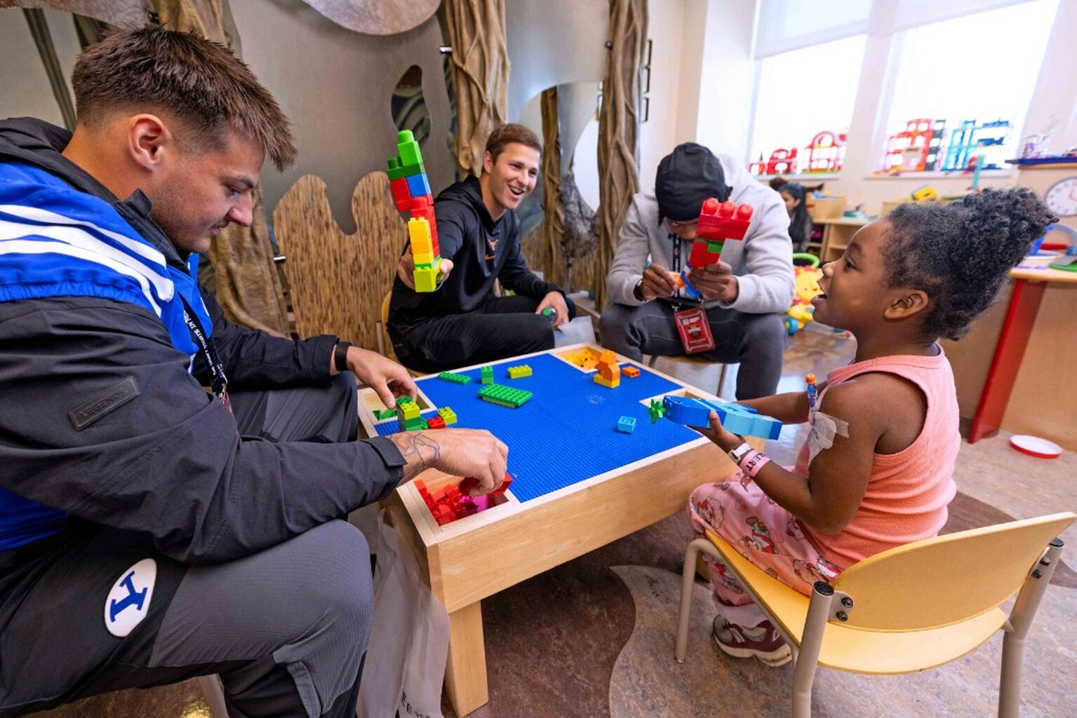 Senior Bowl players visit patients at USA Health Children&rsquo;s & Women&rsquo;s Hospital