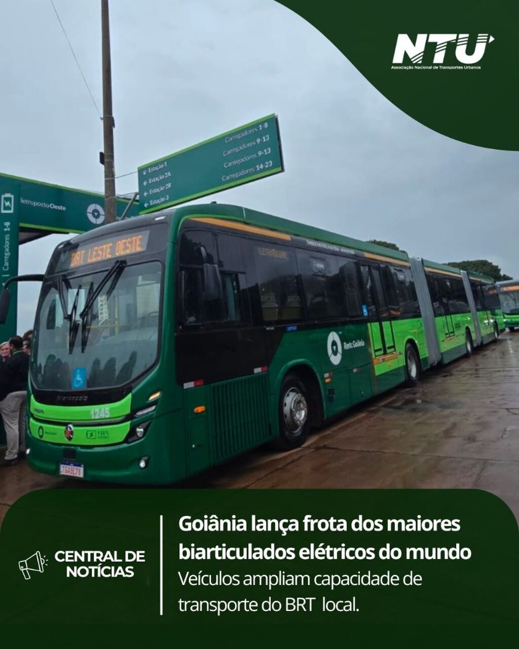 Goi&aacute;s: Nova RMTC renova frota com os maiores biarticulados el&eacute;tricos do mundo