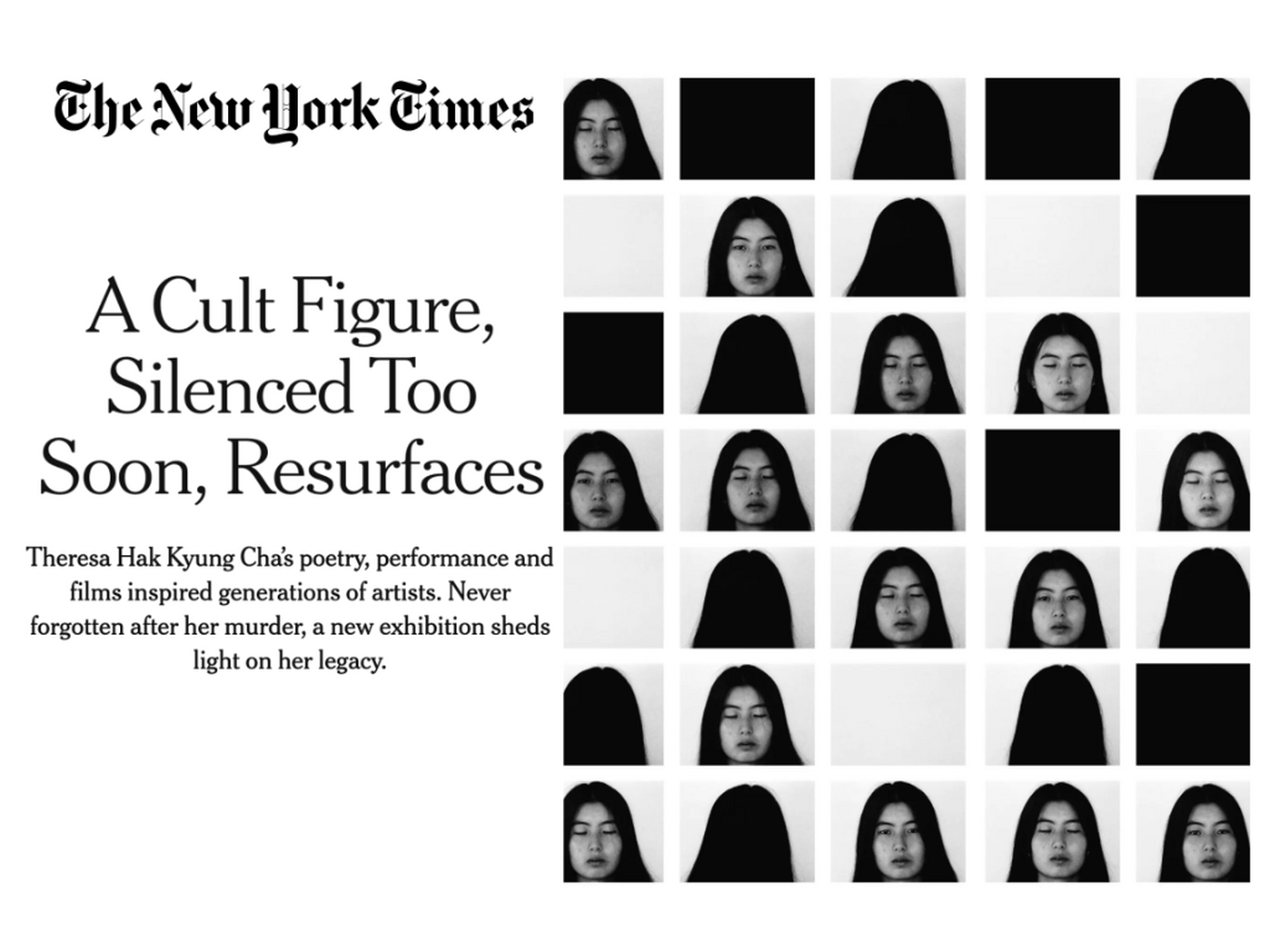 Theresa Hak Kyung Cha: A Cult Figure, Silenced Too Soon, Resurfaces