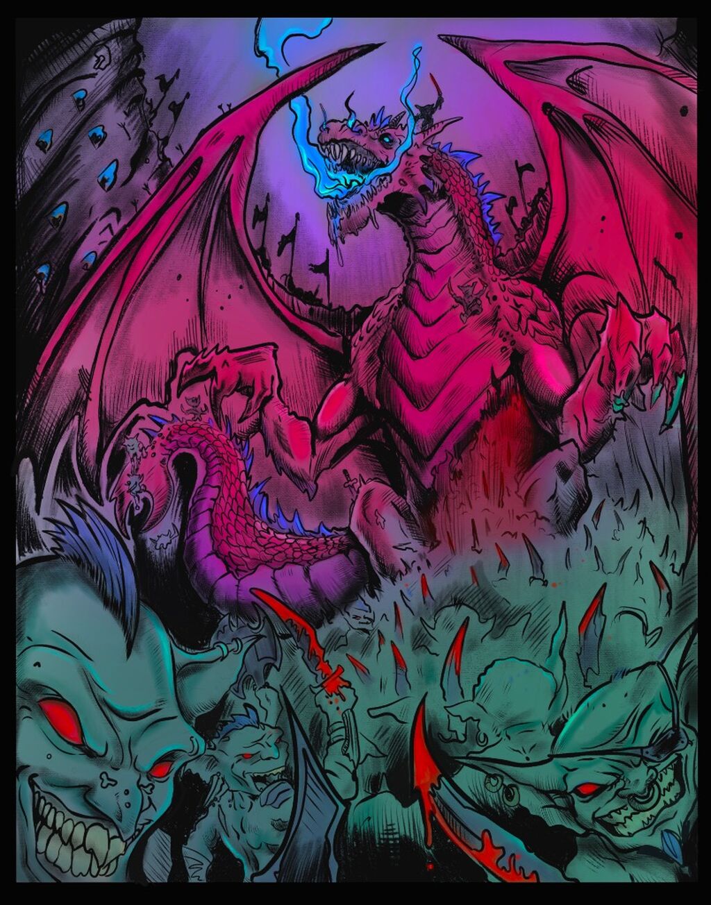 Goblin Swarm vs Dragon Art Video