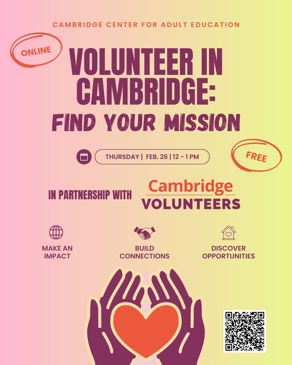 Volunteer in Cambridge: Find Your Mission *Online*