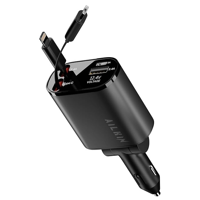 Car Charger with Inbuilt Cable