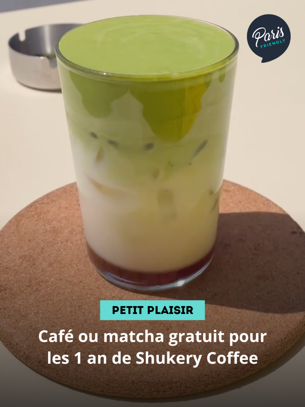 Caf&eacute; ou matcha gratuit pour les 1 an de Shukery Coffee