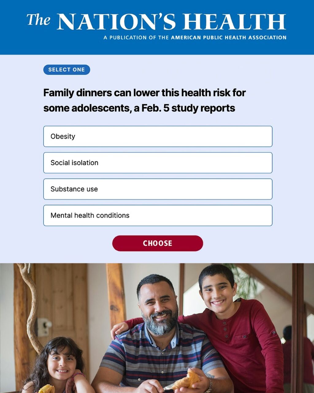 Quiz | The Nation's Health