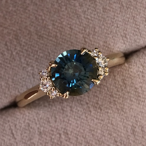 Teal Blue Sapphire Ring