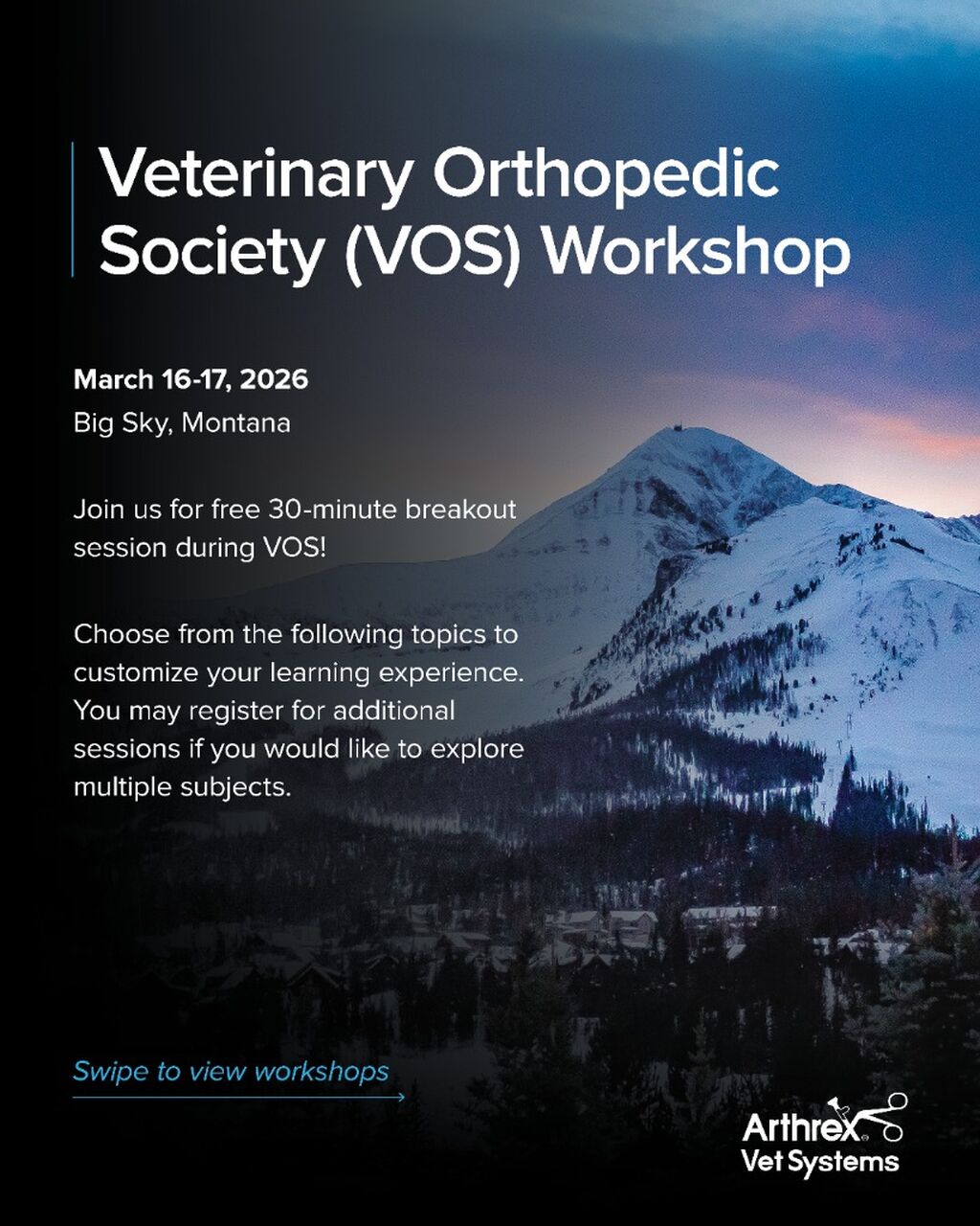 Veterinary Orthopedic Society (VOS) 2026 Workshops