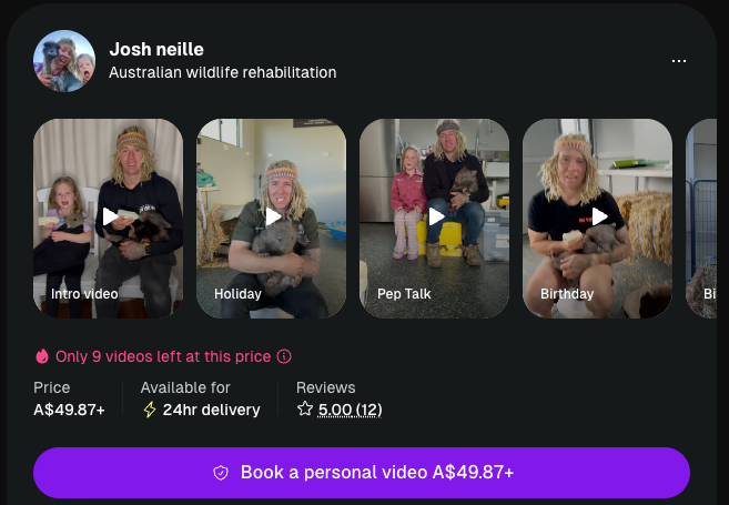 Book a Personal Video Message