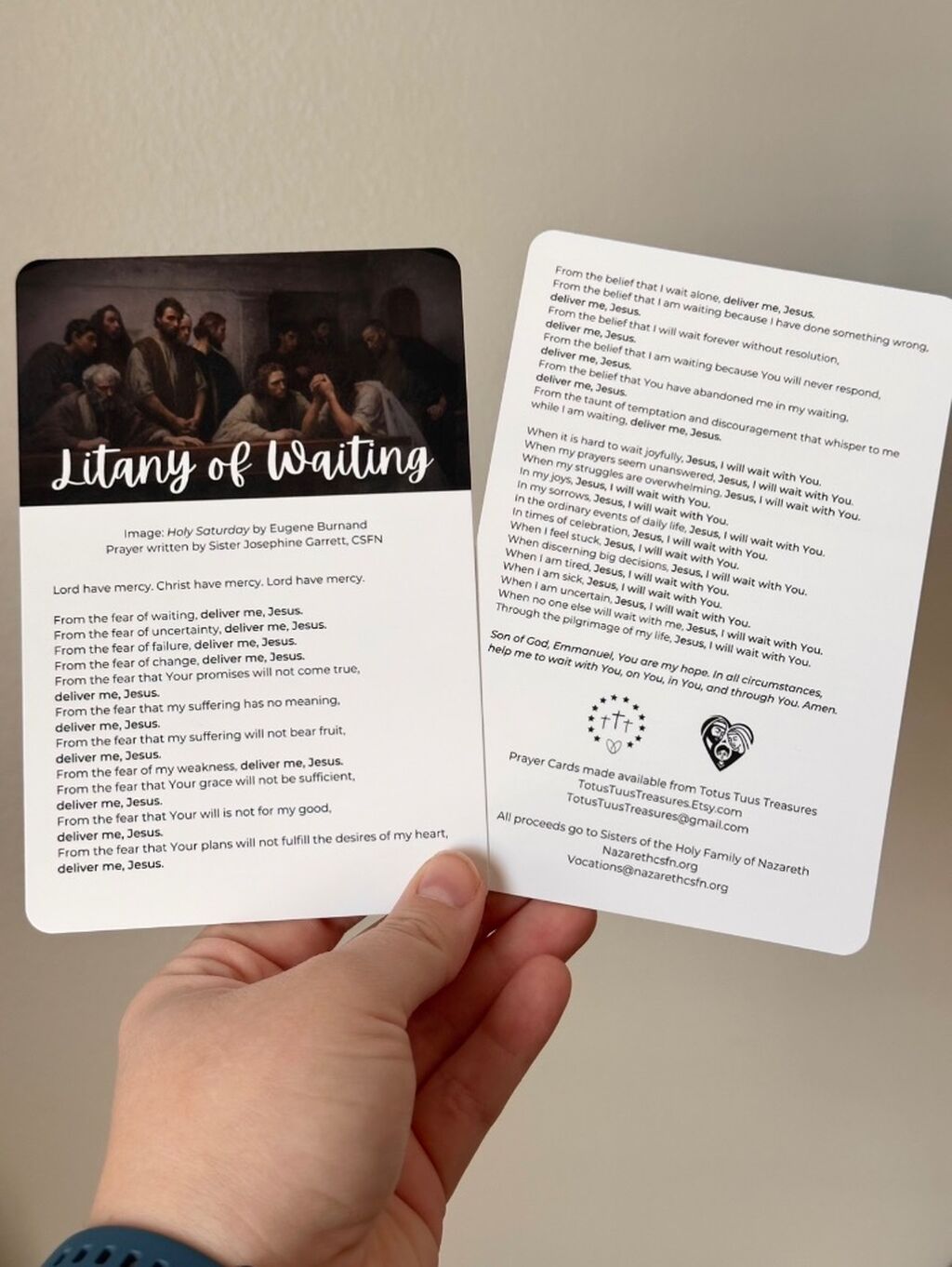 Litany of Waiting Prayer Cards