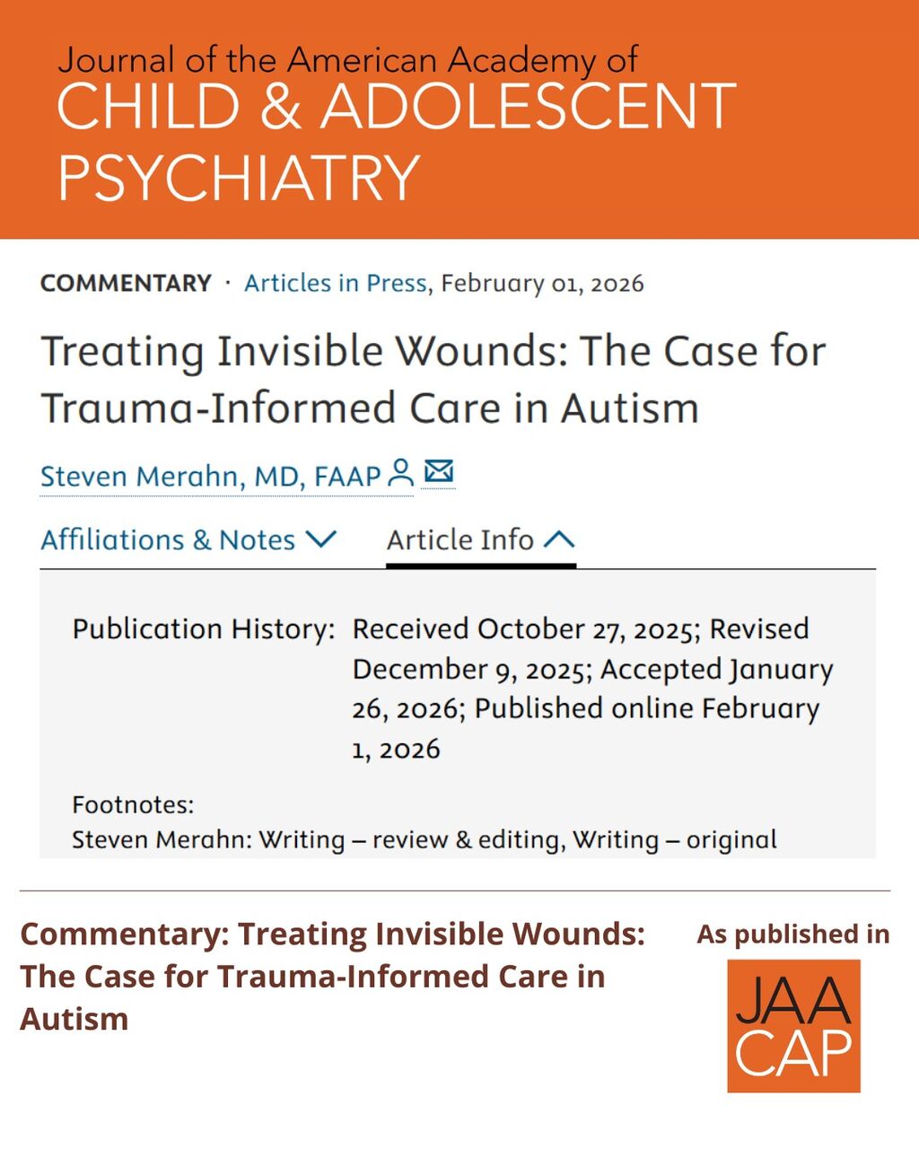 JAACAP AIP Treating Invisible Wounds
