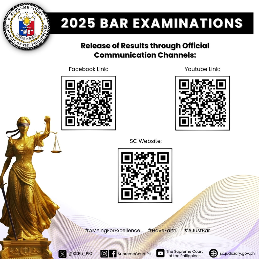 Release of the Results of the 2025 Bar Examinations