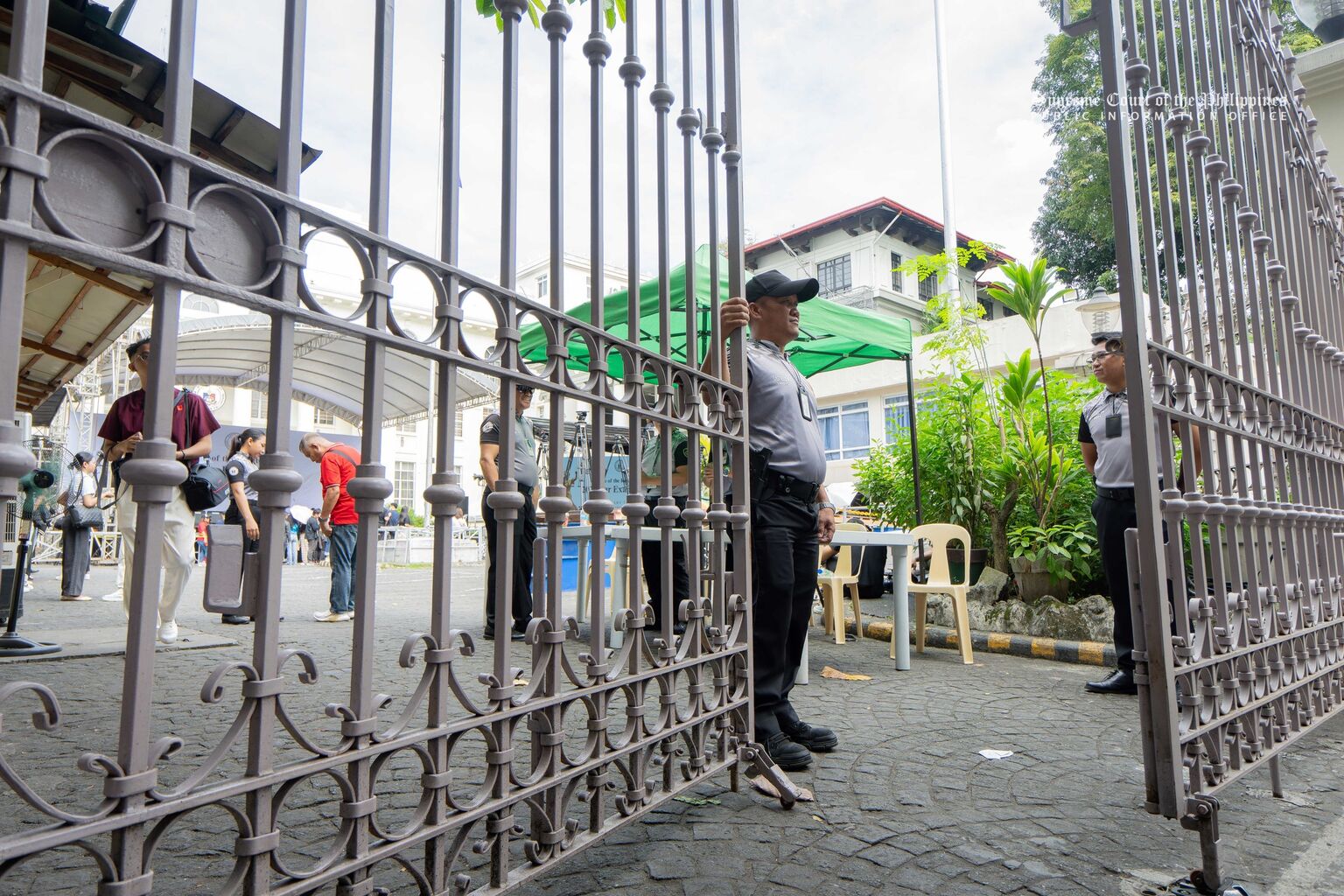 The gates to the Supreme Court are now open to the public and members of the media