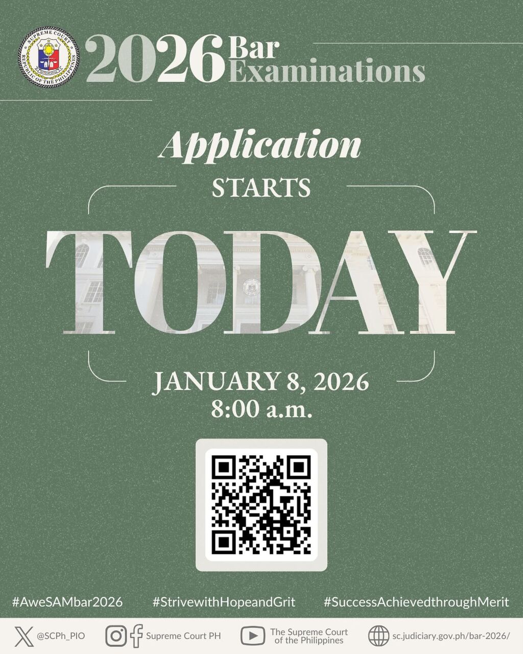 The application period for the #Bar2026 Examinations is now open