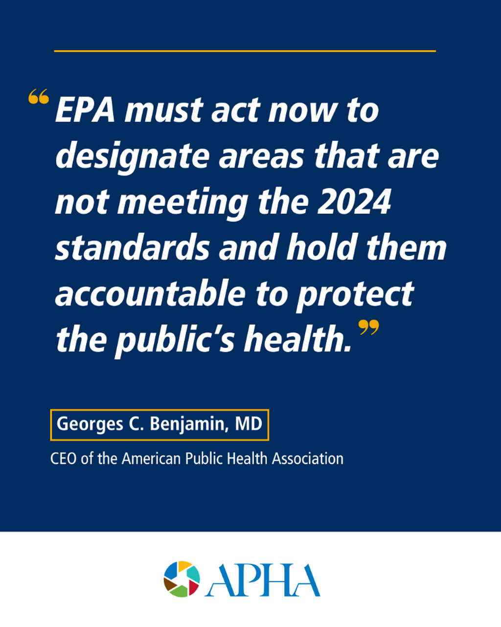 APHA joins broad coalition of groups condemning illegal inaction of EPA
