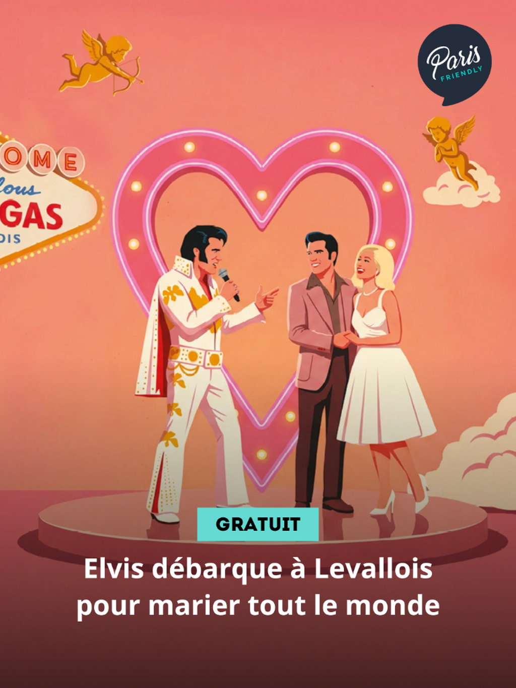 Saint-Valentin 2026 : mini-c&eacute;r&eacute;monies gratuites avec Elvis fa&ccedil;on Las Vegas