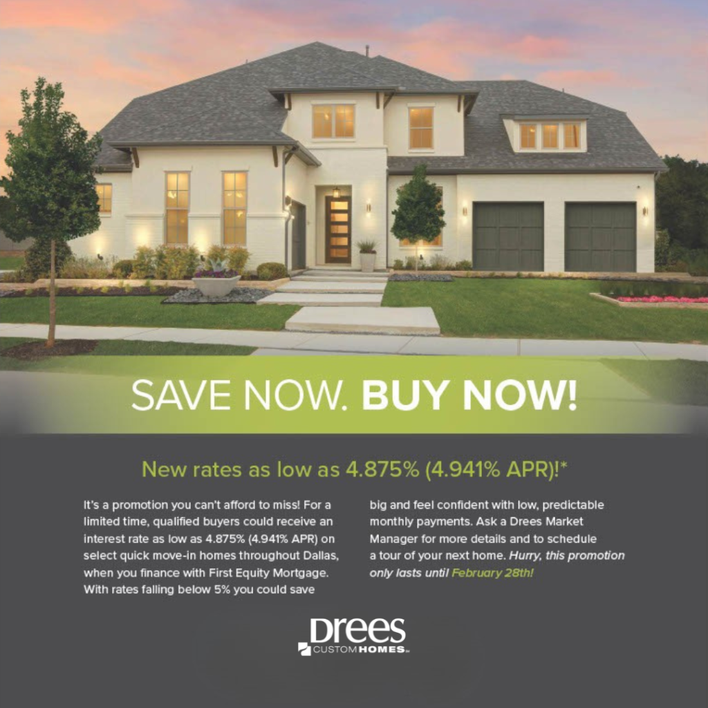 Drees Homes&rsquo; Save Now. Buy Now.