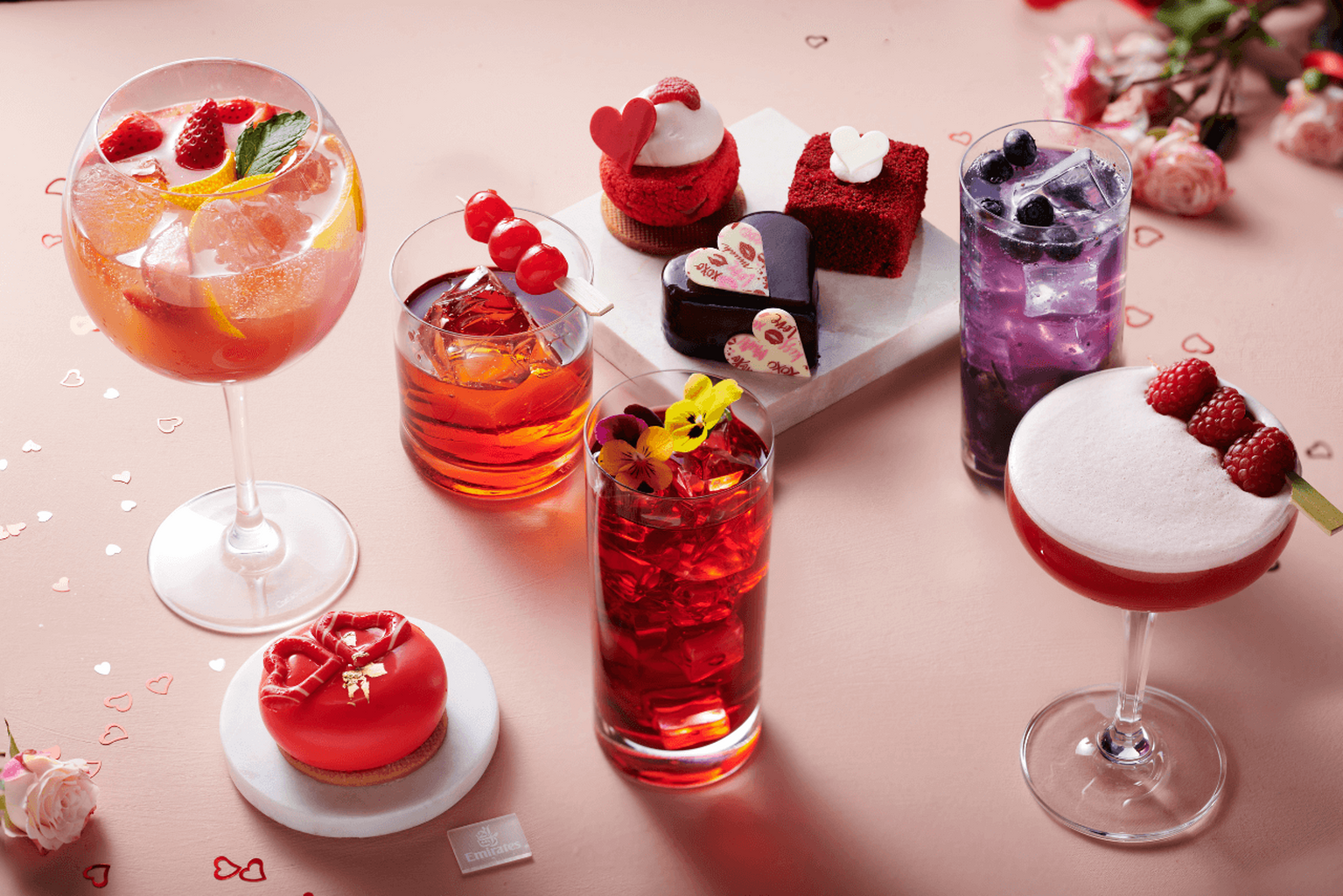 Emirates Valentine's Day 2026 Blends Themed-Cakes, Ros&eacute; Champagne, Mood Lighting &amp; Romantic Movies