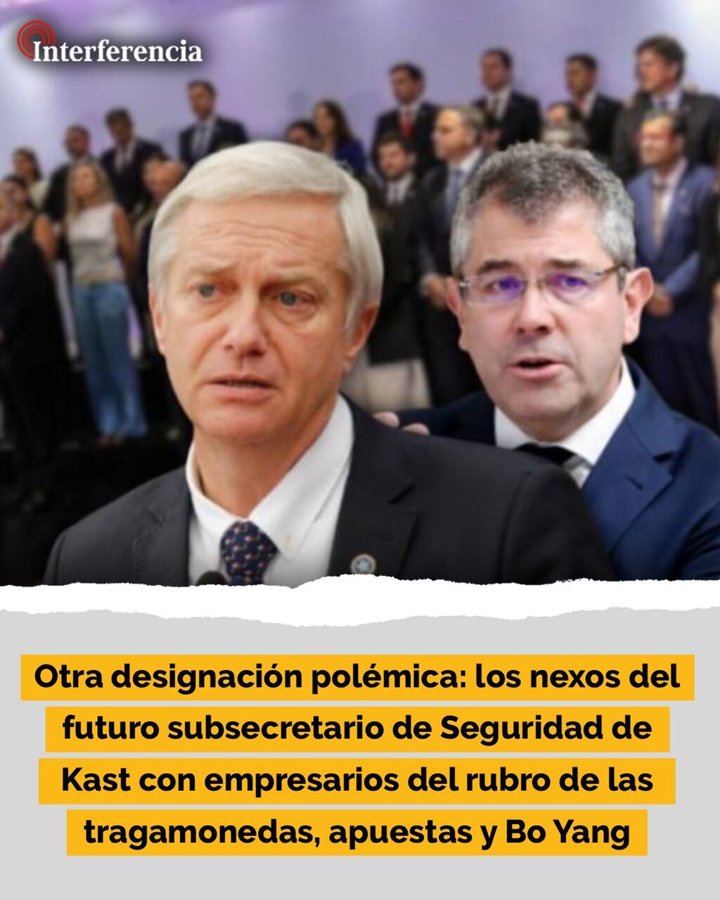 Otra designaci&oacute;n pol&eacute;mica: los nexos del futuro subsecretario de Seguridad de Kast con empresarios del rubro de las tragamonedas, apuestas y Bo Yang