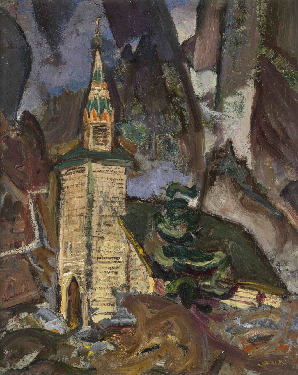 F.H. Varley,&nbsp;Church in a Canyon, BC, 1929&ndash;30 | McMichael Magazine