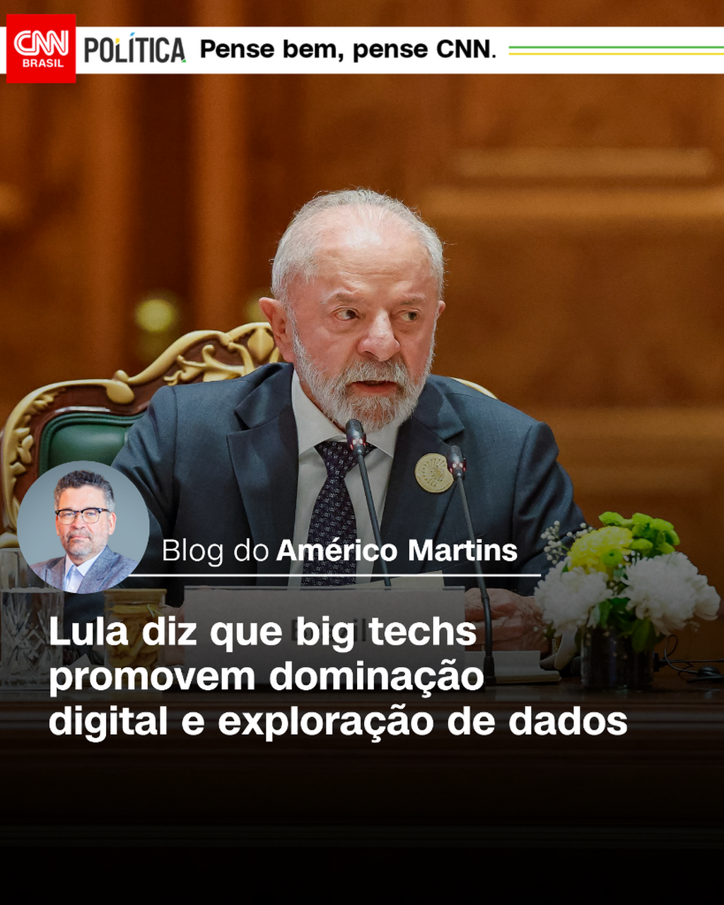 Lula diz que big techs promovem domina&ccedil;&atilde;o digital e explora&ccedil;&atilde;o de dados