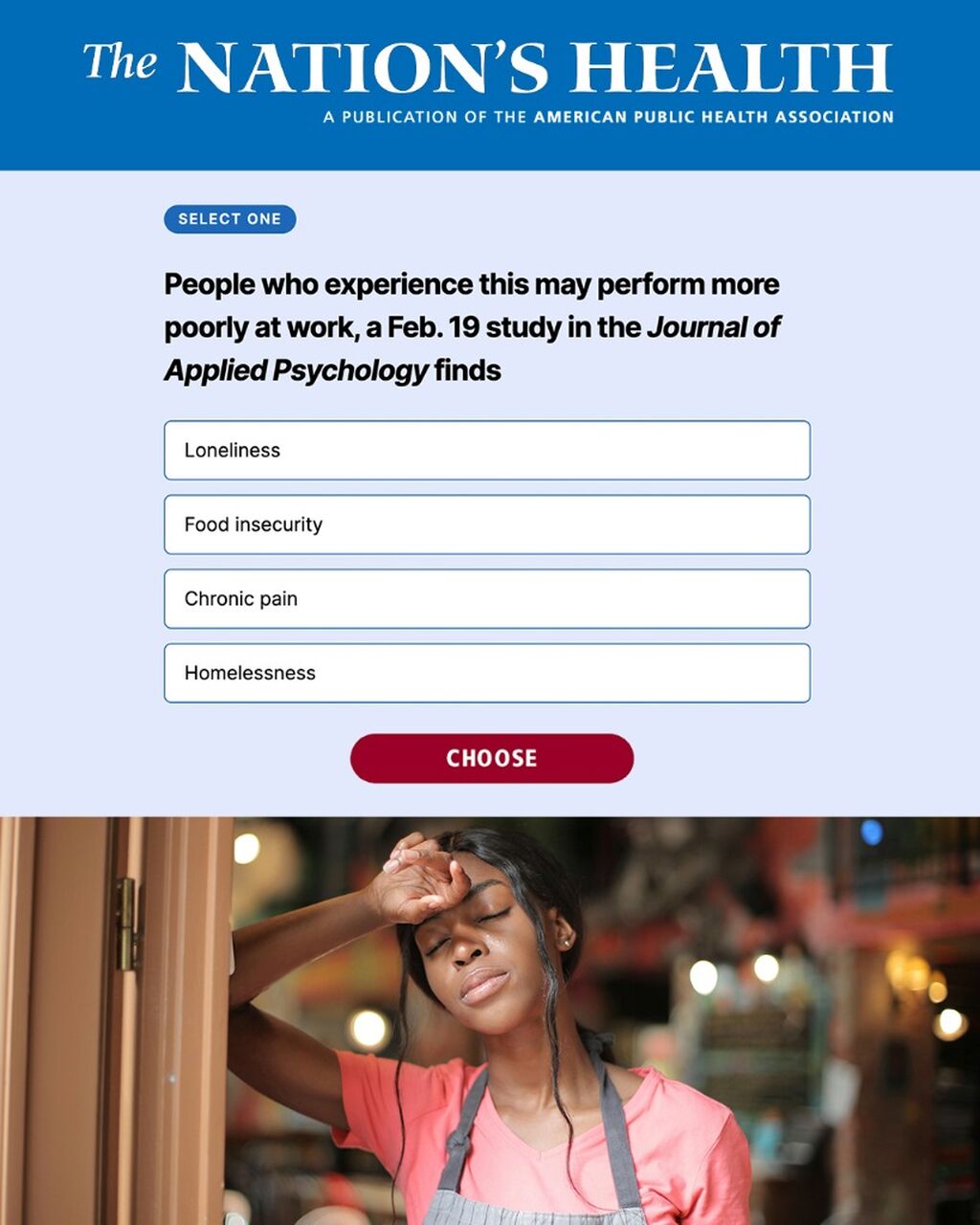 Quiz | The Nation's Health